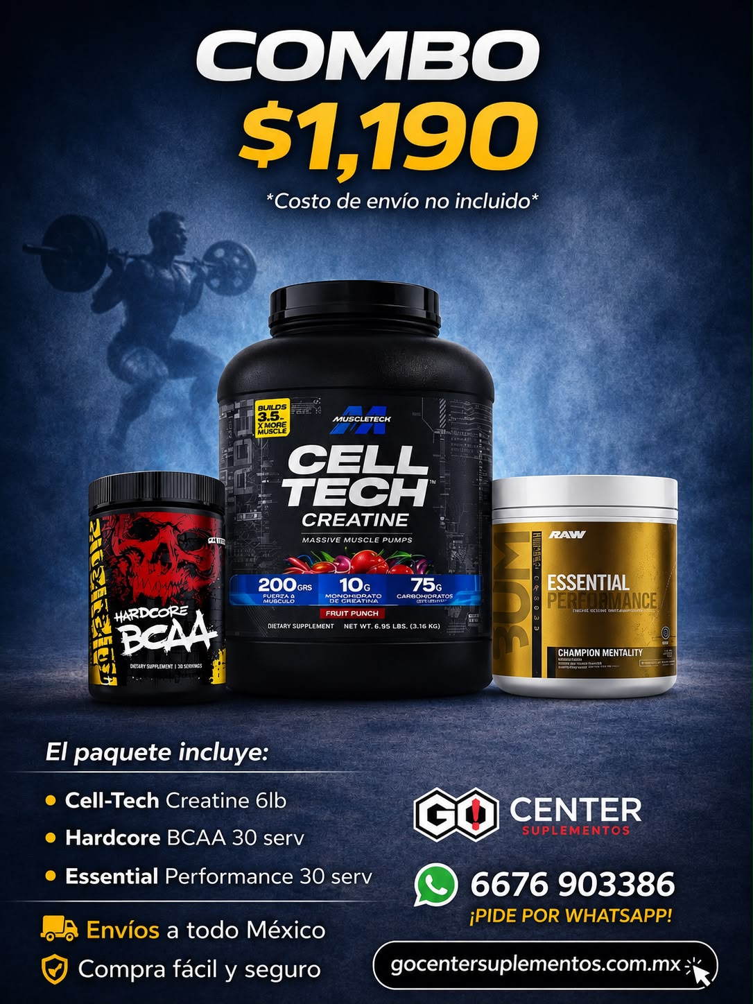 Combo Cell Tech, BCAA y Creatina