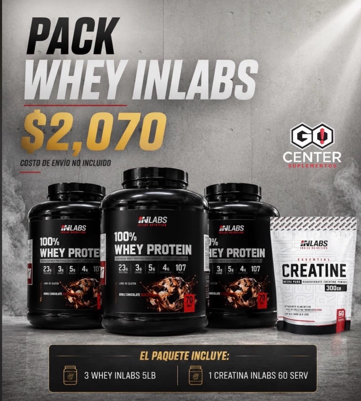 Pack Whey Inlabs 3 + Creatina 60