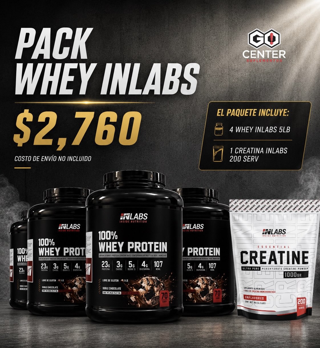 Pack Whey Inlabs 4 + Creatina 200