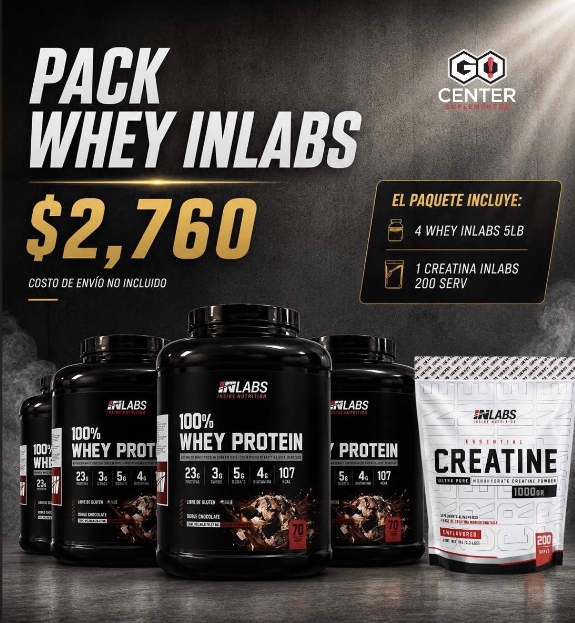 Pack Whey Inlabs 4 + Creatina 200
