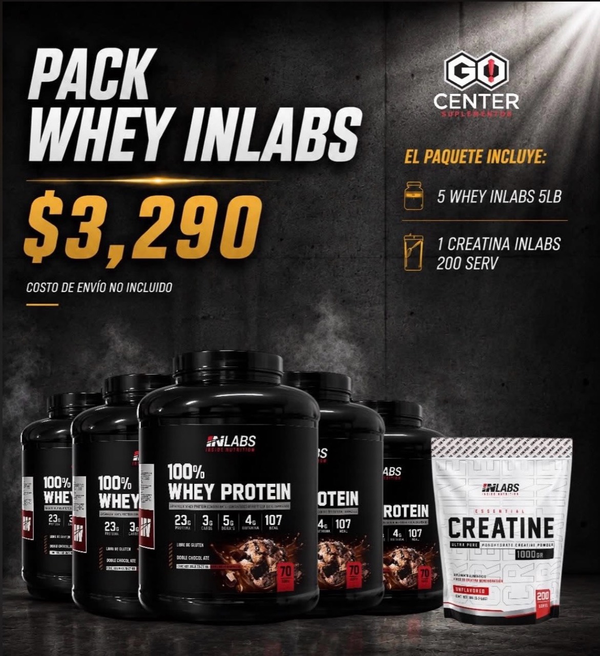 Pack Whey Inlabs 5 + Creatina 200