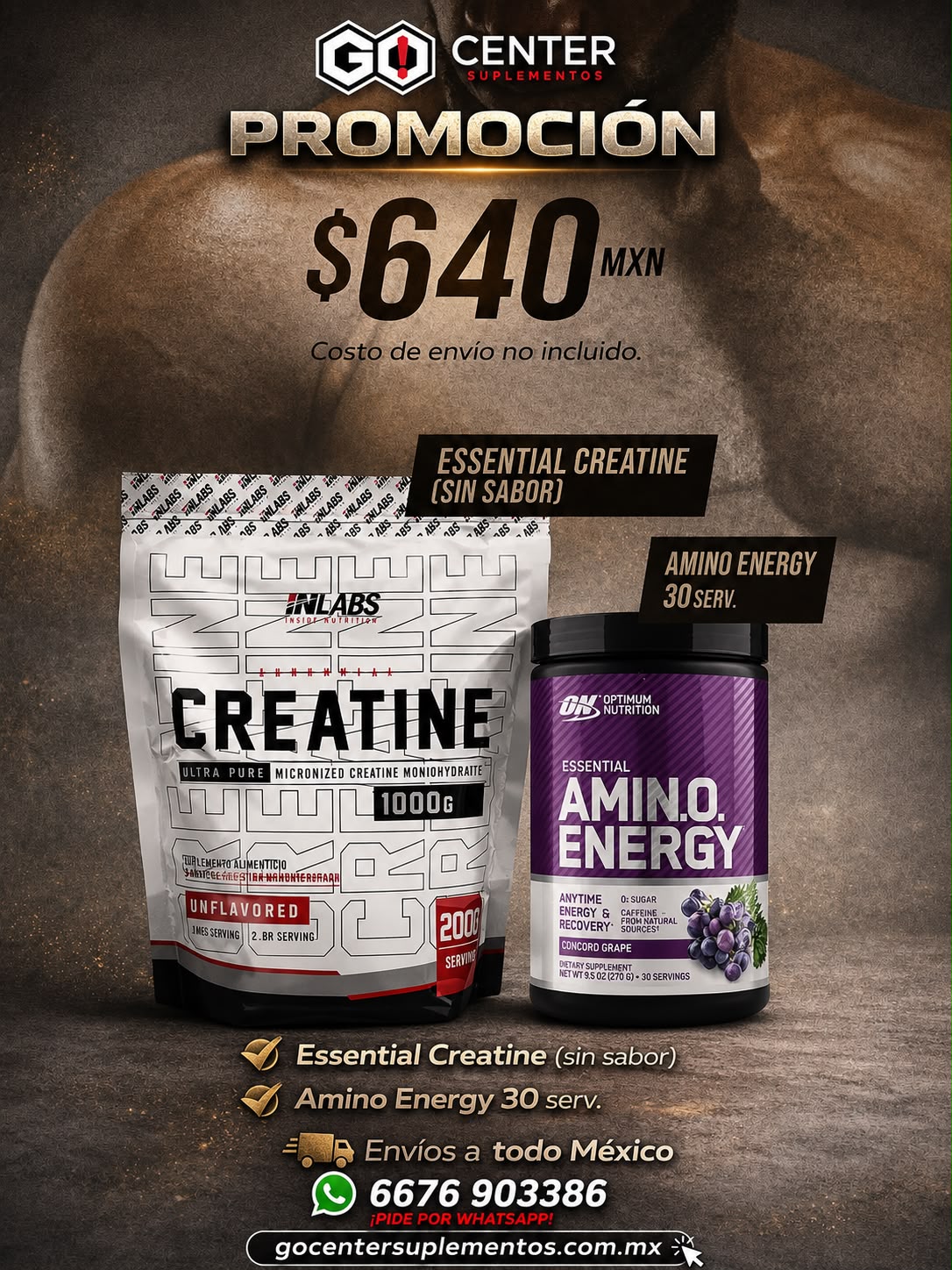 Promocion Creatina y Amino Energy